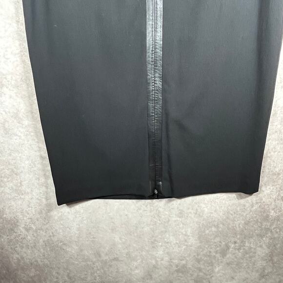Elana Maxi Skirt Womens 14 Black 100% Wool Leather Trim Pockets Side Zip Casual - Picture 3 of 9
